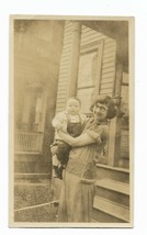 1920&#39;s 4.5 x 2.75 inch photograph of woman and big baby Peggy w/ personal note - £15.70 GBP