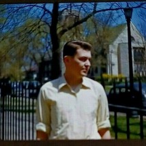 Handsome Man w Rolled up Sleeves 1950s 35mm Red Border Kodachrome Slide Car65 - $8.38