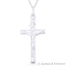 Jesus INRI Crucifix .925 Sterling Silver Catholic Christian Latin Cross Pendant - £18.94 GBP+