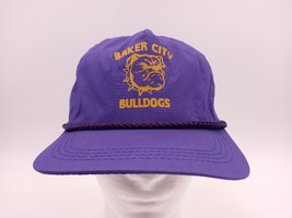 Baker City Bulldogs Mascot Sportcap Purple Baseball Cap Hat Adjustable Back - $11.26