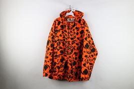 Vtg 90s Streetwear Mens 3XL Distressed Camouflage Hooded Jacket Blaze Or... - $138.72 CAD