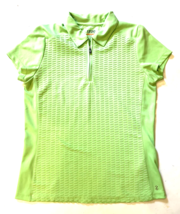 Izod Performx Golf Shirt Womens Size M Green Polo Cool FX 1/4 Zip Short Sleeve - £11.81 GBP