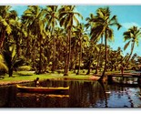Canoe at Coco Palms Lagoon Kauai Hawaii HI UNP Chrome Postcard S7 - $4.90