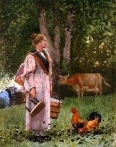 The Milk Maid by Winslow Homer. Life Art Repro. Giclee - £6.86 GBP+