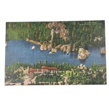 Vintage Linen Postcard Sylvan Lake Black Hills South Dakota Unposted Aerial View - £2.16 GBP