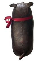 Vtg Dimitri Omersa Abercrombrie Leather Bulldog Dog London England Footstool image 8