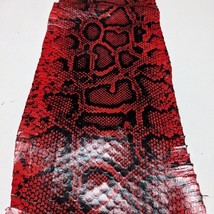 Burmese Python Printed-on Elaphe Snake Skin Snakeskin Hide Glossy Red - $199.65 MXN+