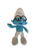 The Smurfs Plush Brainy Stuffed Doll Toy 12 in Tall Glasses - £9.46 GBP