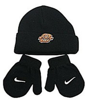 NCAA Oklahoma State Cowboys Logo on Black Knit Hat n&#39; Mittens Cap Size 2/4T - £14.08 GBP