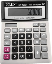 Desk Calculator, 12-Digit Solar Battery Office Calculator With Large Lcd Display - £23.97 GBP