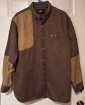 Redhead Shirt Mens Sz Large Brown Shooting Hunting Quilted Shoulder Button Up - £16.40 GBP
