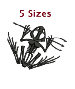 Bone Skeletal Frog US Navy Digitized filled embroidery design Digital Do... - $3.99