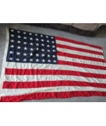 Vintage Large US United States 48 Star Flag 87&quot; by 52&quot; over 7 feet long - £27.24 GBP