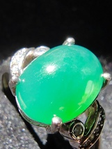 Icy Ice Dark Green 100% Natural Burma Jadeite Jade Ring # Type A Jadeite # - £723.84 GBP