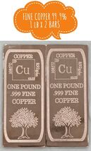 2 lb. .999 Fine Copper - 1 lb. Bullion Bars - Set of 2 bars ( Total 2 po... - $113.85