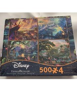 Thomas Kinkade Disney Dream 4 In 1 Puzzle 500 piece Lion King, Peter Pan... - $14.85