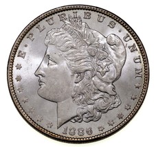 1886 $1 Silver Morgan Dollar in Choice BU Condition, Excellent Eye Appeal - £58.42 GBP