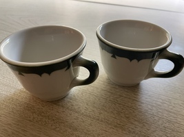 Vintage pair of Jackson China Green & White Coffee/Tea Cups image 2