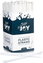 Plastic Giant (Jumbo) Straws Individually Wrapped 10-1/4&quot;, 300 per Box (... - £16.13 GBP