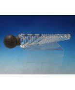 French Sterling Silver Perfume Flask with Cut Crystal Hammered Lid 10 3/... - $1,142.75 CAD
