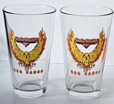 Lot of 2 Harley Davidson Cafe 16oz Pint Glasses Las Vegas - £14.04 GBP