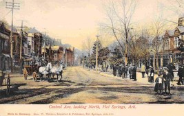 Central Avenue looking North Hot Springs Arkansas 1910c postcard - £5.82 GBP