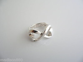 Tiffany &amp; Co Heart Ring Silver Loving Heart Band Sz 6 Double Infinity Gi... - £155.80 GBP