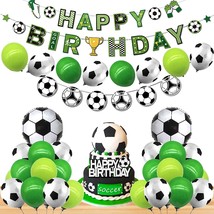 Soccer Birthday Party Decorations Soccer Happy Birthday Banner Soccer Balloons F - £20.77 GBP