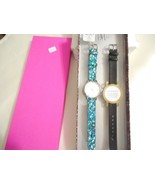 INC Blue Glitter &amp; Black Faux Leather Interchangeable Strap Watch 36mm $59 - $475.03 MXN