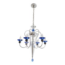 Beautiful Schonbek Rhiannon 6 Light Sapphire Chandelier - $16,230.10 MXN