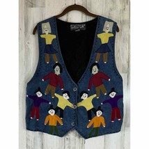 Agapo Collection Vest Size Large Appliquéd Embroidered Children Whimsica... - £15.45 GBP
