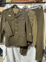 WW2 US Army Wool Service Dress Tunic Jacket, Cap, Pants, Shirt, Hat &amp; Ti... - $247.49