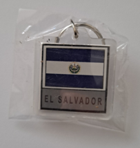 El Salvador Key Chain Country Flag Plastic 2 Sided Key Ring - $4.95