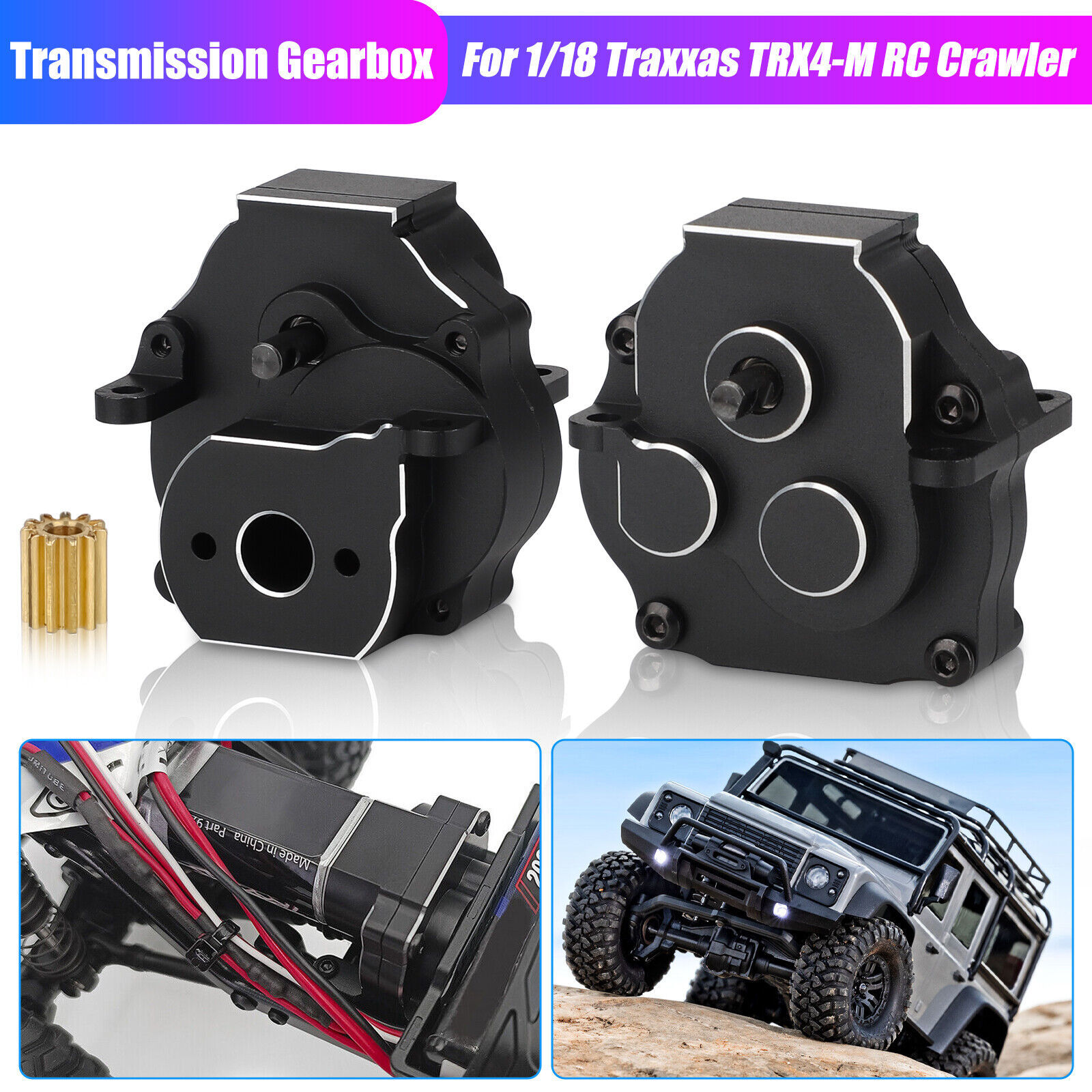Metal Transmission Case Gearbox for 1/18 Traxxas TRX4-M RC Crawler Car Upgrade - $34.99