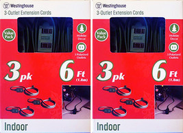 Lot of 2 Westinghouse 3 Packs 6 ft. Indoor Holiday Decor Outlet Extensio... - €8,62 EUR