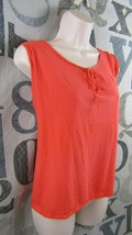 Andrea Jovine Workshop Women Large Orange Sleeveless Knit Top Pima Cotton Blend - £14.47 GBP