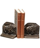 Bookends Bookend EQUESTRIAN Lodge 2 Race Horses with Jockey Resin Hand-Cast - £179.70 GBP