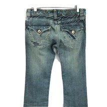 Anama Juniors Blue Jeans with Turquoise Bronze Studs Low Rise Size 28&quot; W... - £19.60 GBP