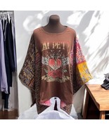 Tom Petty Upcycled Ladies Poncho / Bohemian Fashion  - $75.00