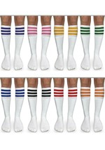 3 Pair Jefferies Socks Womens Stripe Knee High Tall Vintage Tube Knee Hi... - $12.99