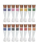 3 Pair Jefferies Socks Womens Stripe Knee High Tall Vintage Tube Knee Hi... - $17.82 CAD
