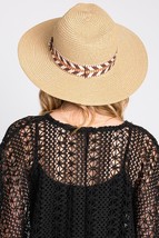 Luxurious Aztec Pattern Band Design Wide Brim Beach Sun Straw Hat  Accessories - £19.11 GBP