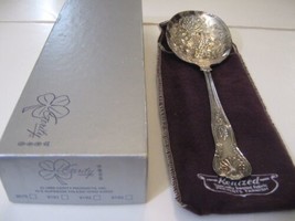 Gerity Large Serving Spoon Embossed Fruit Silver Plate 1740 Reproduction... - $12.36