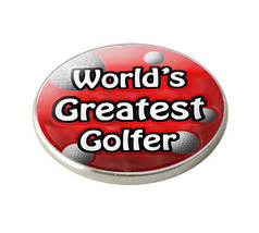 ASBRI &quot; WORLDS GREATEST GOLFER &quot; GOLF BALL MARKER - £2.90 GBP