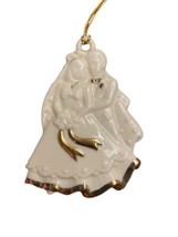Rare Lenox Ivory Wedding Couple Ornament Trimmed With 22K Gold - $21.78