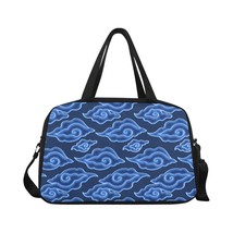 Batik Print Mega Mendung Blue Cloud Travel Bag With Shoe Compartment - £38.83 GBP