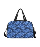 Batik Print Mega Mendung Blue Cloud Travel Bag With Shoe Compartment - $49.00