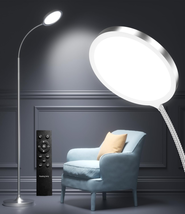 Silver Floor Lamp,Super Bright Dimmable LED Floor Lamps for Living Room, Custom  - £82.17 GBP