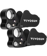 VIVOSUN 2 Pack 30X 60X Illuminated Jewelers Loupe Foldable Magnifier wit... - $40.45 CAD