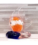 PartyLite Art Glass Orange Angelfish Votive Tealight Holder - $22.50